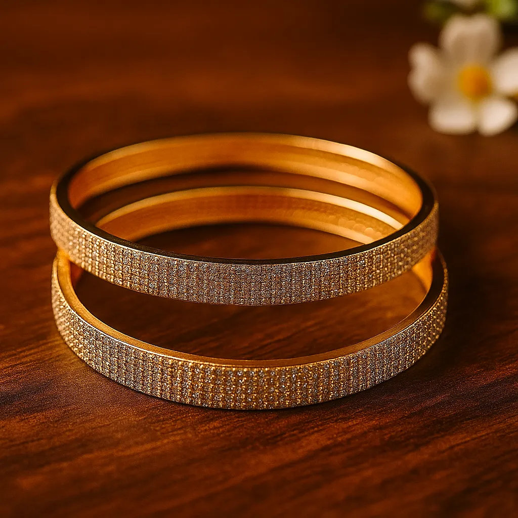 Minimal diamond lined gold bangles fine craftsmanship everyday wear