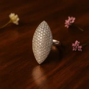 Marquise Shape Full CZ Statement Ring