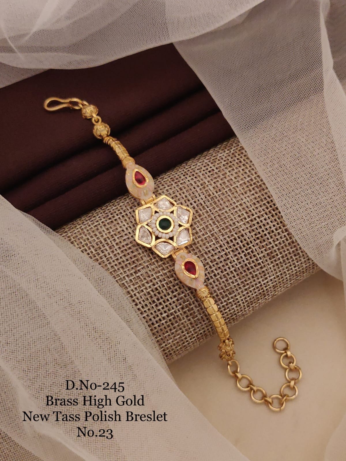 Kundan Tass Polish Floral Bracelet