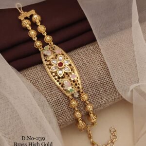 Pastel Floral Kundan Statement Bracelet