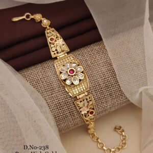 Dual Panel Floral Kundan Bracelet