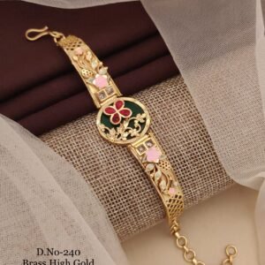 Emerald Enamel Circle Charm Bracelet