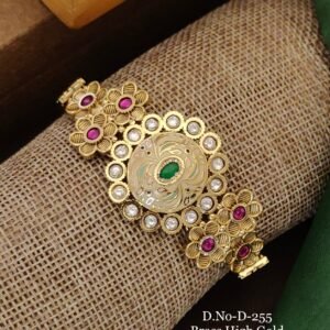 Emerald Floral Enamel Bracelet