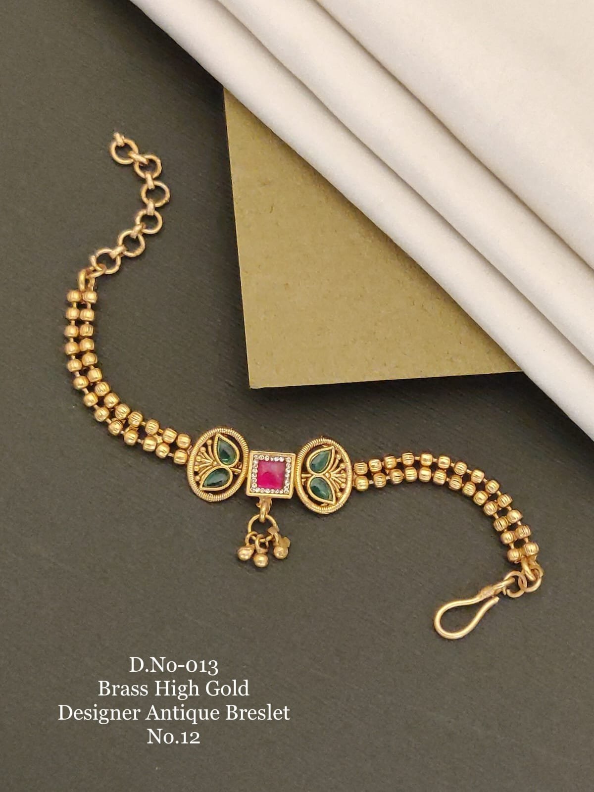 Dual Leaf Ruby Center Bracelet