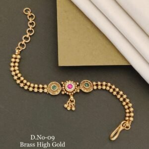 Round Ruby Antique Charm Bracelet