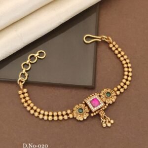 Emerald Pink Antique Charm Bracelet