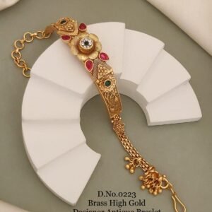Brass high gold designer ruby emerald bracelet