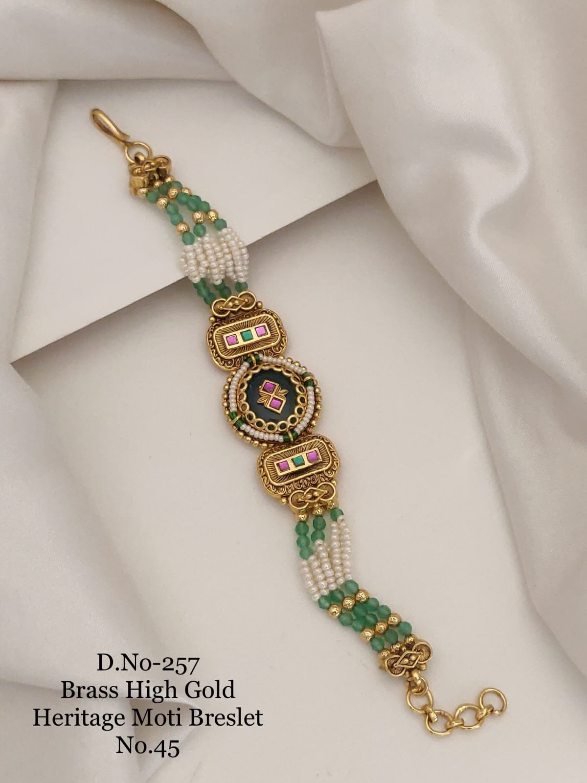Heritage Moti Green Gold Bracelet
