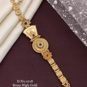 Brass high gold antique temple inspired bracelet