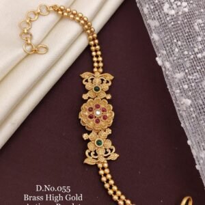 Brass high gold antique traditional ruby emerald bracelet