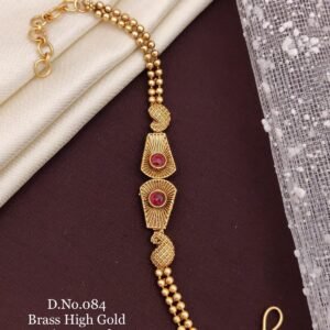 Brass high gold antique elegant leaf pattern bracelet