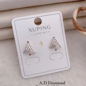 AD diamond rose gold premium cluster stud earrings
