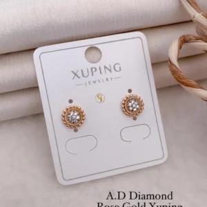 Golden round cluster stone everyday wear stud earrings