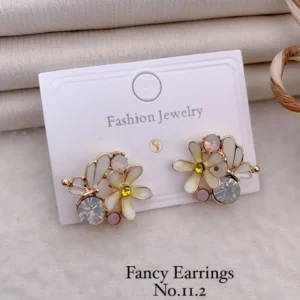 Elegant floral pastel stud earrings