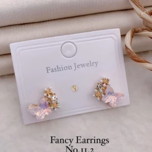 Iridescent butterfly charm stud earrings