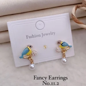 Cute bird pearl drop designer earrings