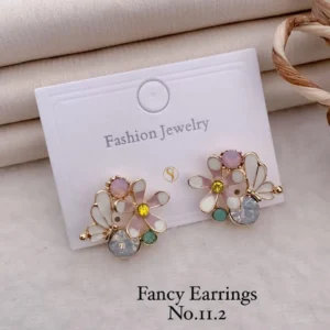 Pastel floral multistone designer earrings