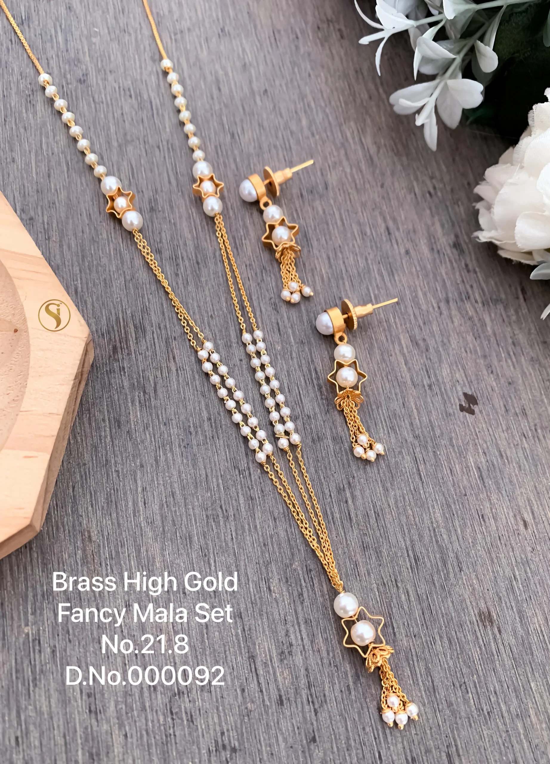 Star pearl layered fancy mala set for girls and women