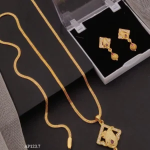 elegant gold micro ad daily wear pendant set