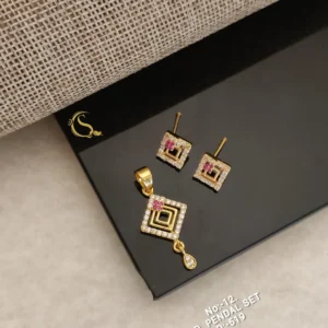 square layered ad pendant set for girls