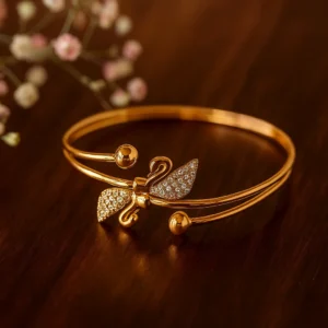 Golden Butterfly Charm Double Layer Bracelet