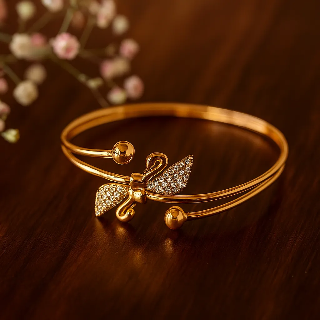 Golden Butterfly Charm Double Layer Bracelet