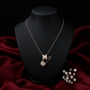 Safety Pin Style Pendant Necklace