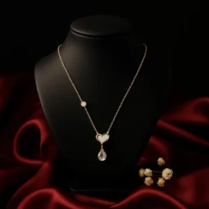 Heart Drop Crystal Pendant Necklace
