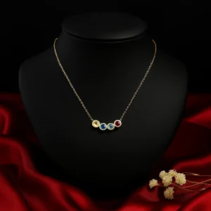 Multi Stone Bar Pendant Necklace