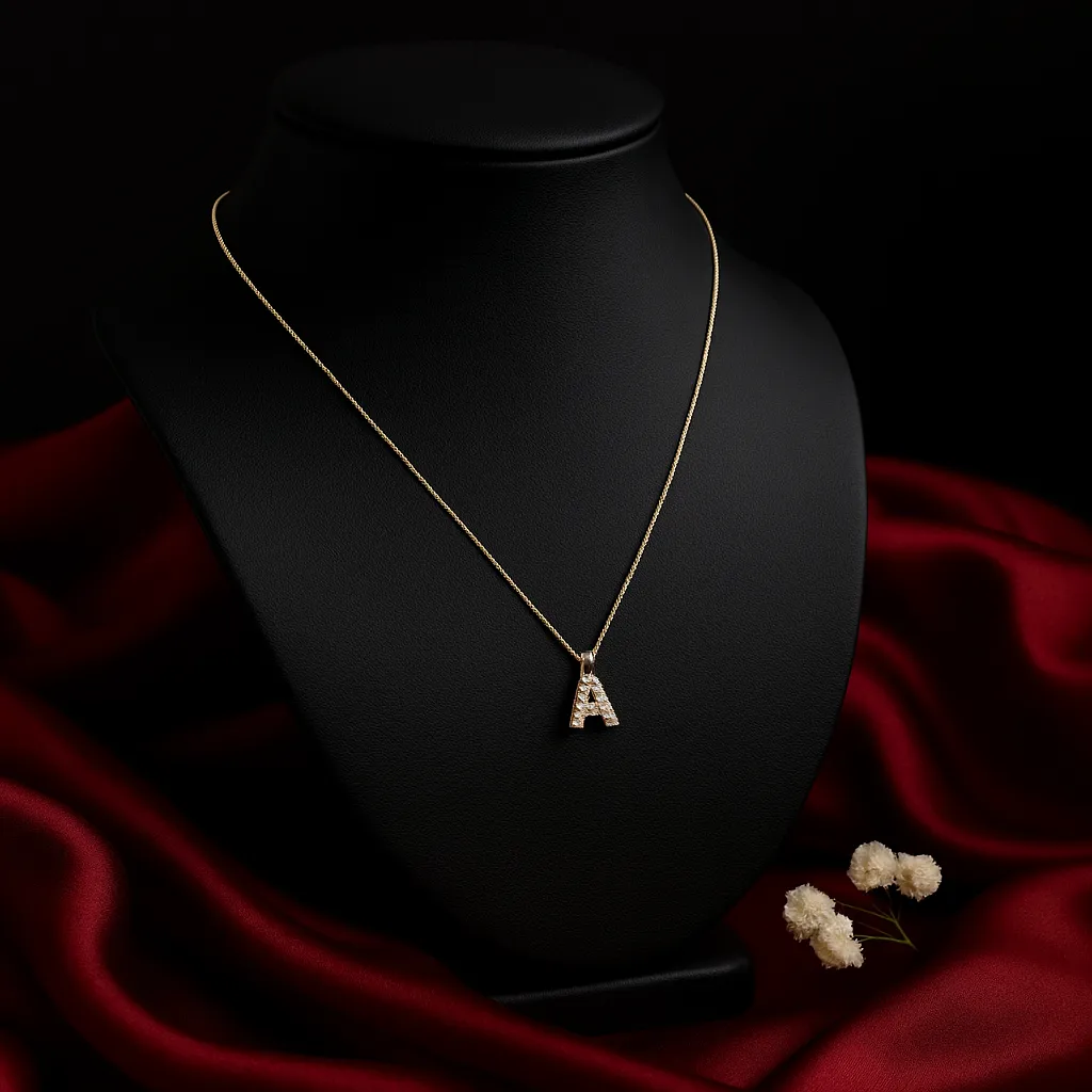 Silver Initial Alphabet Letter Pendant Necklace for Women Girls (A to Z Available)