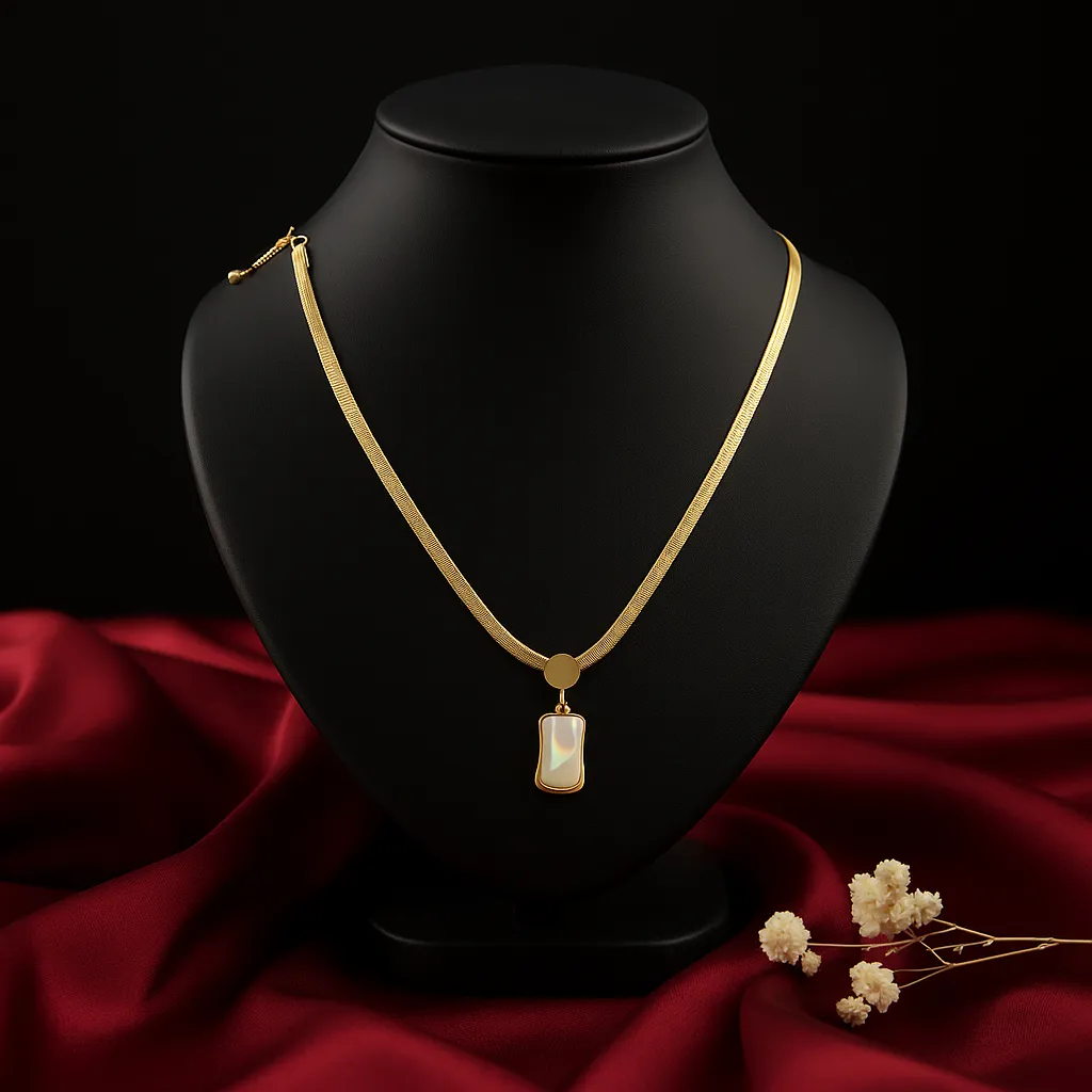 Mother Of Pearl Long Pendant Necklace