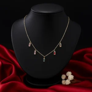 Multicolor Bar Charm Necklace